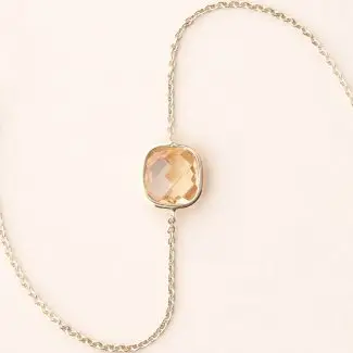 Bracelet citrine, pierre fine, le serti clos en or recyclé de Charles Arteon Joaillerie