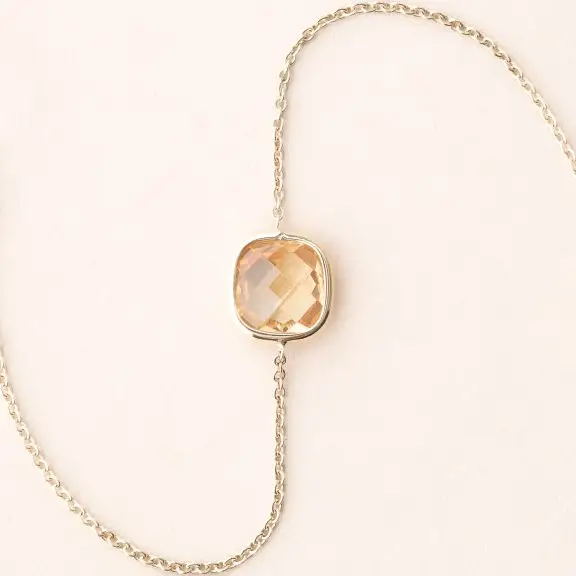Bracelet citrine, pierre fine, le serti clos en or recyclé de Charles Arteon Joaillerie