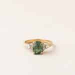 Bague Fanny - or jaune - saphir vert et diamants