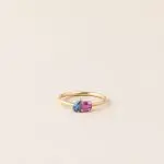 Bague capucine saphir bleu rose