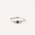Bague Perlée saphir teal - or blanc : platine - saphir teal et diamants