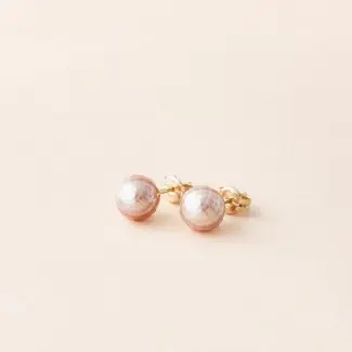 Boucles d'oreilles perle facetté rose