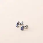 Boucles d'oreilles saphir poire et diamant