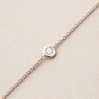 Bracelet Diamant Or Rose Le Serti Clos 0,06 carat