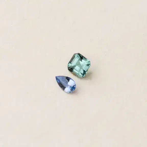 Bague capucine saphir tourmaline lagon à sertir