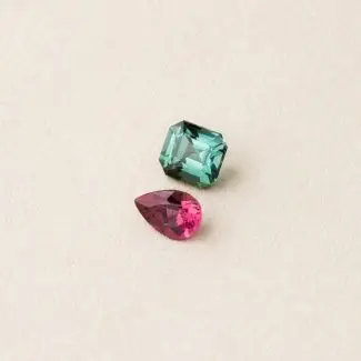 Bague Capucine tourmalines rose et lagon