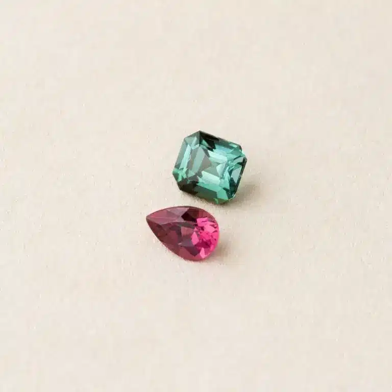 Bague Capucine tourmalines rose et lagon