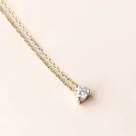 Collier diamant solitaire - 3 griffes pendentif Diamant 0.15 carat