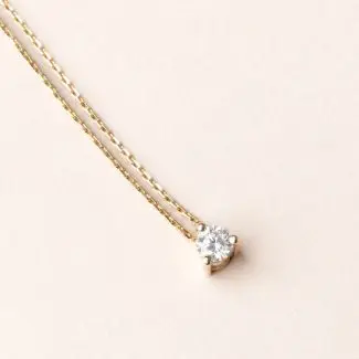 Collier diamant solitaire - 3 griffes pendentif Diamant 0.15 carat