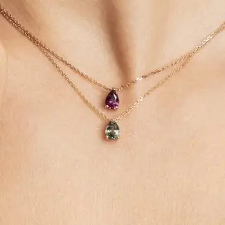 collier saphir vert or jaune