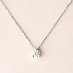 Collier 3 griffes 030 050 carat or blanc