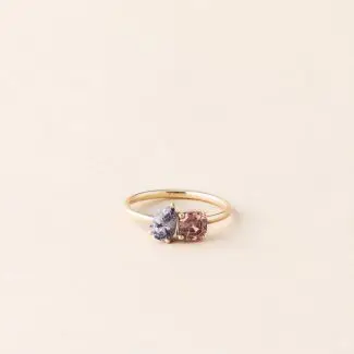 Bague Capucine spinelle et zircon naturel