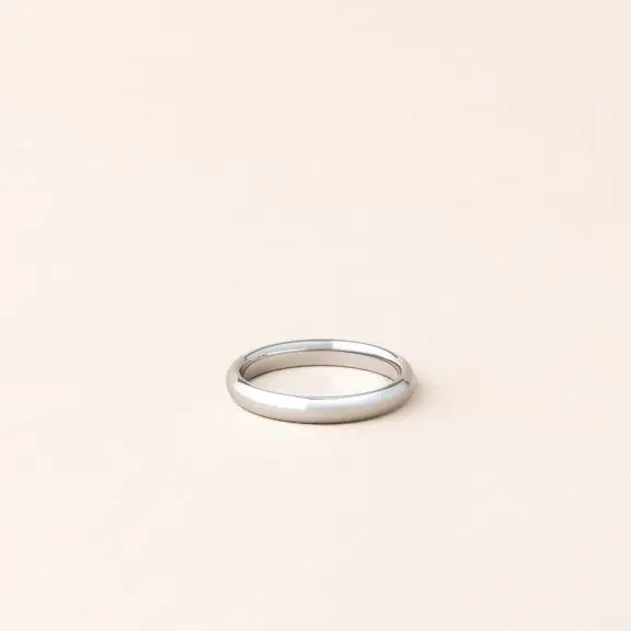 Alliance jonc bombé 3 mm or blanc