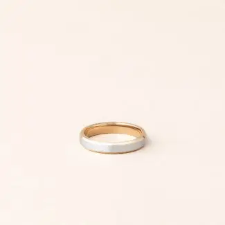 Alliance or blanc et rose homme originale Nobu