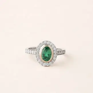 Bague grenat tsavorite et diamants Eugénie