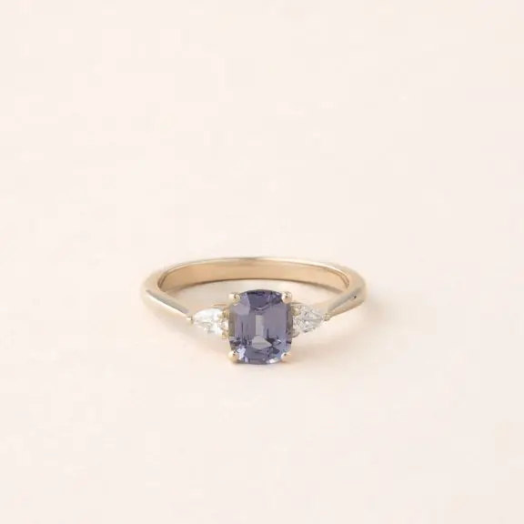 Bague spinelle lavande or jaune Jeanne