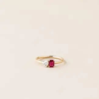 Bague capucine diamant rubis