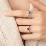 Bague spinelle lavande et bague spinelle bleu lavande et diamants de la collection Jeanne de Charles Arteon Joaillerie