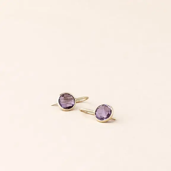Boucles d'oreilles améthyste - le serti clos
