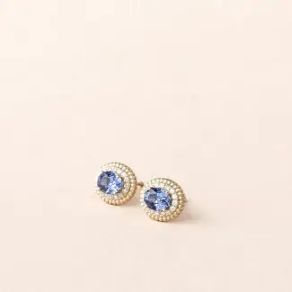 Boucles d'oreilles victoria saphir diamants