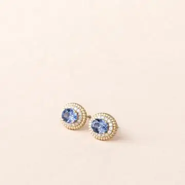 Boucles d'oreilles victoria saphir diamants