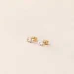 Boucles d'oreilles saphir rose pêche, clous puces d'oreilles