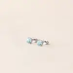 Boucles d'oreilles zircon bleu - clous et puces
