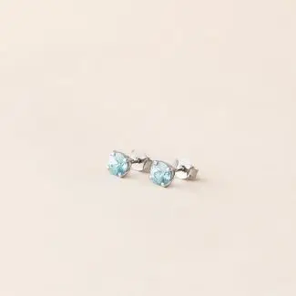 Boucles d'oreilles zircon bleu - clous et puces
