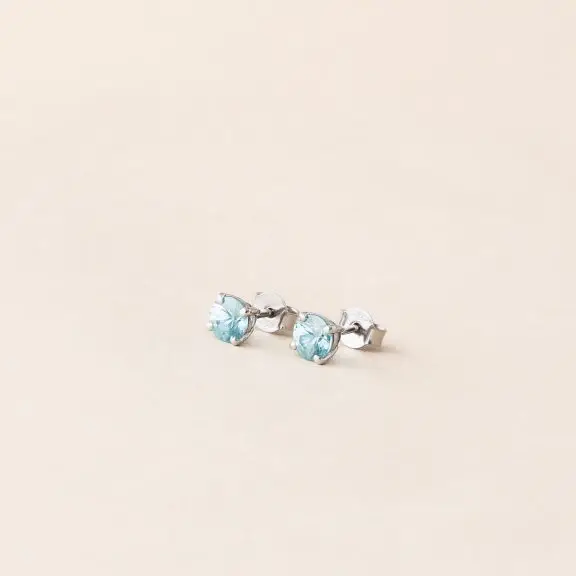 Boucles d'oreilles zircon bleu - clous et puces