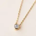 Collier le serti clos Diamant or jaune