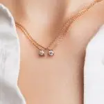 Colliers 3 griffes 0.50 carat or jaune et rose