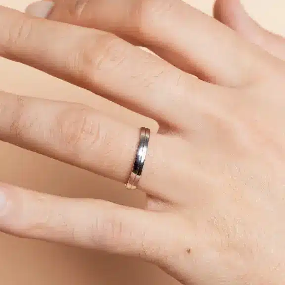 Alliance - or blanc 18 carats et or gris - Terra de Charles Arteon Joaillerie