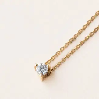 Collier diamant 3 griffes 0.50 carat or jaune