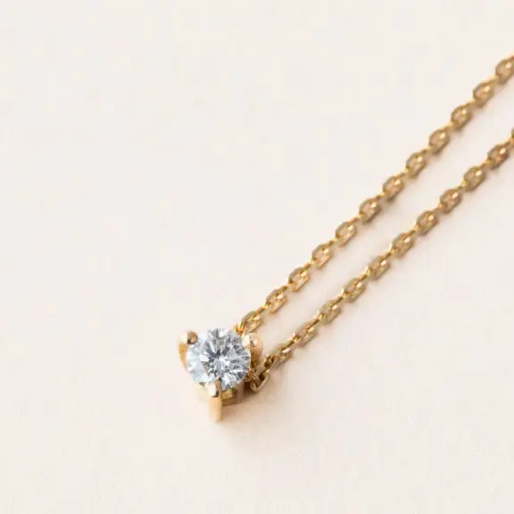 Collier diamant 3 griffes 0.50 carat or jaune