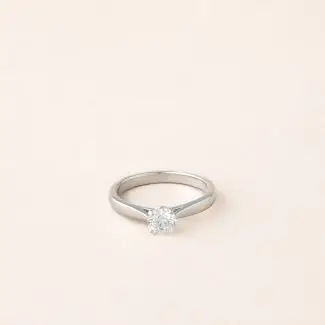 Solitaire diamant Eve or blanc
