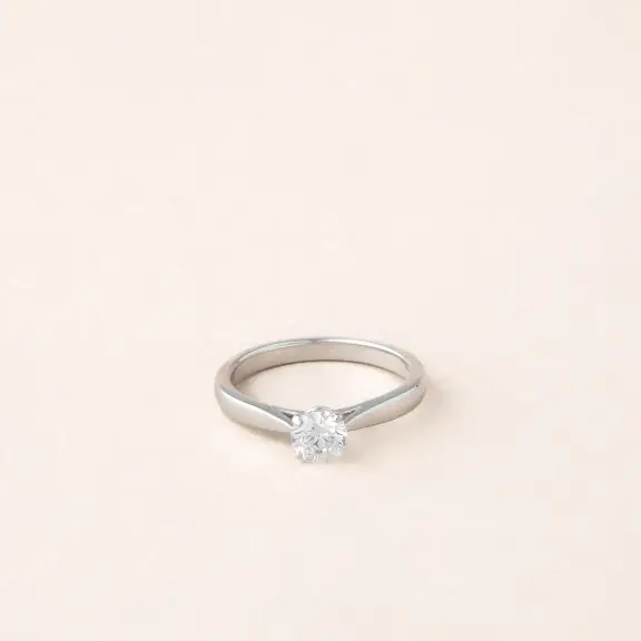 Solitaire diamant Eve or blanc