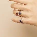bague capucine pierres de couleurs