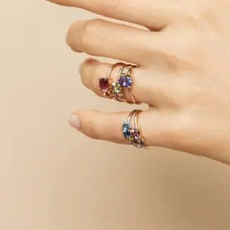 bague capucine pierres de couleurs