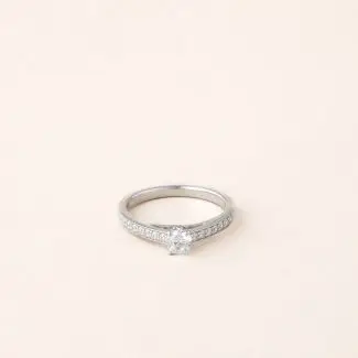 Le solitaire pavé diamant 0,30 carat Charles Arteon Joaillerie