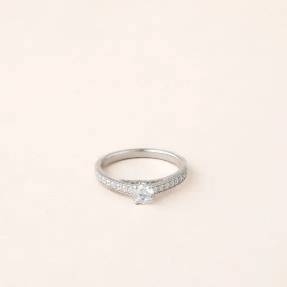 Le solitaire pavé diamant 0,30 carat Charles Arteon Joaillerie