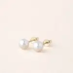 Boucles d'oreilles perle de culture blanche - eau douce - grand modèle - Charles Arteon Joaillerie