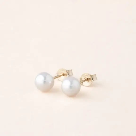 Boucles d'oreilles perle de culture blanche - eau douce - grand modèle - Charles Arteon Joaillerie