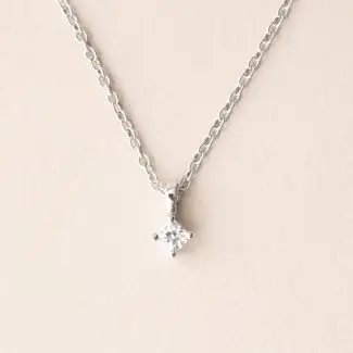 Collier diamant 4 griffes solitaire