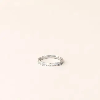 Alliance diamant Louise Serti rail en or blanc palladié