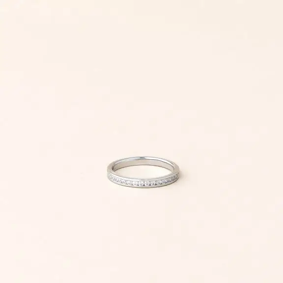 Alliance diamant Louise Serti rail en or blanc palladié