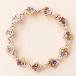 Bracelet Trèfle Saphirs de couleurs