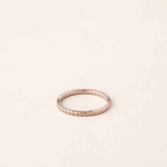 Alliance carrée en or rose - chocolat - Charles Arteon joaillerie