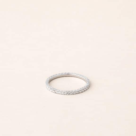 Alliance ciselée or blanc - Charles Arteon Joaillerie