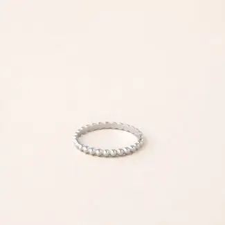 Alliance perlée Elsa en or blanc - charles arteon joaillerie