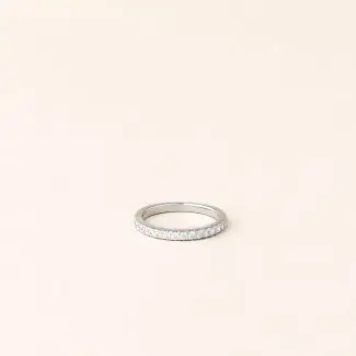 Alliance diamant femme - Louise Diamants serti griffes, grand modèle
